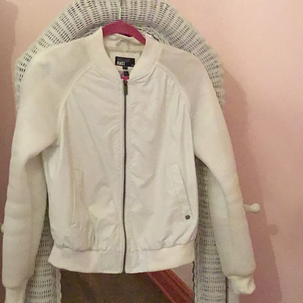 White bomber jacket